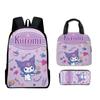 Producto Nuevo Transfronterizo Sanrio kuromi kuromi Mochila Bolsa para Primaria Bolsa para Almuerzo para Niños Estuche para Lápices Set