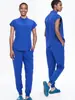 Batas Quirúrgicas de Secado Rápido Listas para Usar de Fabricante Transfronterizo, Uniformes de Enfermera de Manga Corta para Mujer, Ropa de Trabajo para Quirófano, Trajes Divididos Médicos Profesionales