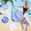 Toalha de praia personalizada para venda internacional, com impressão digital, dupla face em veludo macio e absorvente. Fabricante e atacado de toalhas de banho e piscina.