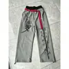 Y2K High Street Europeo y Americano Transfronterizo Ins Doble Cintura Estampado Bordado Calle Plegable Pantalones Sudadera Casual Pantalones Rectos