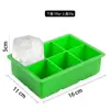 Bandeja de Hielo de Silicona Más Vendida Molde de Bandeja de Hielo Recubierto de Goma de 6 Cavidades Cuadrada Congelación Rápida Fácil de Desmoldar Molde de Bandeja de Hielo para Whisky