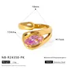 Anillos Europeos y Americanos de Acero Inoxidable con Circonita Transfronterizos Joyería de Mano de Acero de Titanio Anillos de Lujo de Nicho Accesible Anillos Transfronterizos