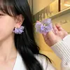 Pendientes de Flores Coloridas para Mujer, Pendientes Atmosféricos, Accesorios para Orejas Frescos y Dulces Estilo Bosque, Pendientes de Pétalos de Gama Alta de Nicho al por Mayor