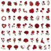 60 Adesivos de Rosa Vermelha Desenho Animado para Decorar seu Caderno, Papelaria, Copo de Água, Adesivos Impermeáveis para Computador
