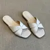 Versión de Piel de Oveja~Sandalias Casuales de Punta Cuadrada sin Cierre Estilo Resort para Mujer, Verano 2026, Pantuflas con Diseño de Patchwork de Piel Suave