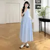 Vestido Largo de Maternidad de Moda Estilo Coreano Suelto Nuevo Verano 2026 + Chaqueta de Encaje para Maternidad