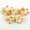 30 piezas de cabezas de flores de rosa artificiales de estilo europeo color champán, materiales DIY para hacer pasadores, marcos de fotos y arreglos decorativos, flores de seda