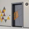 Panel de inserción de madera con frente de MDF y parte trasera de acero puerta de entrada puerta de entrada patrón irregular puerta principal de entrada puerta de comercio exterior puerta turca