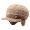 Llegada Nueva de Invierno Sombrero para Madre de Mediana Edad y Anciana Sombrero de Lana Grueso Acolchado con Terciopelo Tejido Sombrero para Ciclismo de Mujer Resistente al Viento Protección contra el Frío Protección para los Oídos