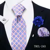 Corbata para Hombre, Pañuelo Cuadrado, Gemelos, Broche Set de 4 Piezas para Banquete de Negocios Decoración de Traje Camisa Corbata de Moda Fábrica Shengzhou