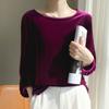 Camiseta de manga corta de terciopelo con cuello redondo para mujer, nueva, holgada, combinable, cómoda, de media manga, de seda agradable para la piel, para primavera y verano