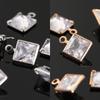 Colgante de Zirconia de Cristal Micro-Pavé con Conservación de Color por Galvanoplastia Cobre Fundido Colgante Único Colgante Doble Aretes DIY Accesorios para el Cabello Collar Accesorios de Joyería