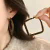 Pendientes Retro Geométricos con Estampado de Leopardo Flockeado para Mujer, Lujo Accesible y Pendientes de Gama Alta, Pendientes, Pendientes Elegantes, Accesorios para Pendientes