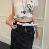 Estilo Menina Popular Quente Milênio Doce Cool Y2K Cinto com Coração de Strass Dopamina para Mulheres, Acessório de Nicho para Jeans, Acessório de Cinto da Moda