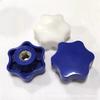 48#m8m10m12 azul cinza branco preto hexagonal flor de ameixa através do furo plástico botão alça alça parafuso porca