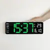 Reloj de Sala de Estar Simple de Doble Propósito de 13 pulgadas con Fuente Grande, Reloj Electrónico con Múltiples Configuraciones de Alarma, Temperatura y Día de la Semana en la Misma Pantalla 6629