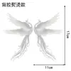 Adesivos de Tecido Bordados Fênix Estilo Chinês Dinastia Han Leque Dragão e Fênix Patch DIY Adesivos Decorativos Adorno de Casamento Grampo de Cabelo Adesivos de Tecido