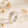 Joyería Artística de Plata Vintage: Anillo de Plata Pura 999.9 de Cinco Granos, Diseño Ajustable de Siete Granos, Anillo de Índice para Mujer de Nicho
