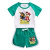 Ropa para niños del equipo Wang Wang, camiseta de manga corta de algodón, pantalones cortos, traje casual de dos piezas para niños de verano nuevos y atractivos.