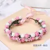 Faixa de Cabeça Dupla com Contas de Espuma em Forma de Rosa, Guirlanda Floral, Acessório de Cabeça Estilo Fada, Adereço para Fotografia, Decoração de Casamento, Faixa de Cabeça para Noiva