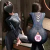 Feimu Roupa Íntima Sexy Zíper Duplo Aranha Apertada Peça Única Uniforme Sexy Abertura Flertando Sem Tirar 7711
