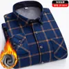 Venta Directa de Fábrica Camisa Cálida para Hombre Invierno Terciopelo Engrosado Cuadros Manga Larga Tallas Grandes