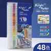 Caja Azul de PVC Caja Verde Marcadores Acrílicos para Arte, Opacos y Apilables por Color, Adecuados para el Dibujo de Estudiantes de Primaria, Punta Dura, Fina