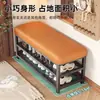 Banqueta para Cambiar Zapatos para Uso Doméstico, Gabinete de Zapatos y Banco Integrados, Arte de Hierro para Entrada con un Toque de Lujo Ligero, Banco para Ponerse Zapatos con Zapatero