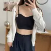 Sujetador Bandeau Grueso Fijo sin Costuras para Mujer, Reafirmante Pecho Pequeño, sin Aros, Correas Finas, Anti-Exposición, Invisible, Espalda Bonita