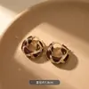 Pendientes Europeos y Americanos de Lujo Ligero con Temperamento de Gama Alta, Diseño de Moda, Pendientes Populares, Pendientes de Aro con Estampado de Leopardo y Esmalte Gotas Francés