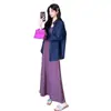 Vestido para Mujeres Embarazadas 2025 Principios de Primavera Nuevo Alto Sentido de la Moda Camisa Holgada Elegante Ajustado Morado Falda de Tirantes