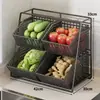 Estante de almacenamiento multicapa para jengibre y ajo en encimera de cocina, estante de almacenamiento multifuncional para frutas, verduras y condimentos para el hogar