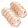 Novo Prato de Papel Hexagonal Colorido Hot Stamping Suprimentos para Festa de Aniversário Prato de Papel Diamante Descartável Spot Atacado