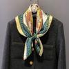 Estilo Coreano Otoño e Invierno Nuevo Bufanda Cálida de Seda para Mujer Elegante Bufanda Cuadrada Pequeña Protección para el Cuello contra el Frío Bufanda Decorativa Chal Pañuelo para la Cabeza
