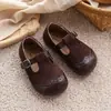 Zapatos retro de cuero para niñas, nueva colección primavera/otoño 2026, zapatos clásicos estilo princesa británica para niños pequeños, elegantes y únicos