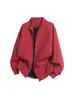 Jaqueta Masculina de Cor Sólida com Gola de Baseball, Estilo High Street Americano, Outono, Corte Solto, Top Casual Versátil, Jaqueta Estilo Casal