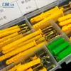 Juego de tornillos de expansión de pez amarillo pequeño para el hogar, tubo de expansión de plástico de pez amarillo con tornillos autorroscantes, tornillo de expansión de plástico