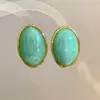 Aretes ovalados de acrílico con degradado estilo Melard para mujer, aretes de lujo ligero de alta gama, aretes de diseño de nicho para mujer