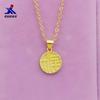 Colgante de latón chapado en oro esmerilado marca Fu, venta al por mayor, joyería de oro de imitación electrochapado, directo de fábrica, joyería para damas.
