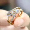 Anillo de gota de agua con diamantes completos de personalidad simple Joker anillo abierto transfronterizo deseo nuevo mayorista una generación de cabello