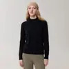 Bai Cai Rong 100% cachemira 2026 nuevo suéter de punto suelto de cuello alto medio, estilo simple para mujer, casual