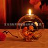 Florero Ecológico Micro-Paisaje Estilo Europeo Vidrio Transparente Espeso Portavelas Decoración de Mesa de Boda Regalo