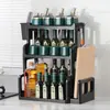 Estante de Almacenamiento para Cocina, Estante para Especias, Utensilios de Cocina, Artículos de Plástico, Estantes de Almacenamiento, Estante de Almacenamiento para Encimera, Estante Multi-Nivel para Tabla de Cortar