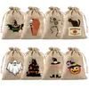 2025 Nueva Bolsa de Dulces para Fiesta Navideña Bolsa de Lino Bolsa con Cierre de Cordón Bolsillo de Lino Paquete de Regalo Set de Bolsas de Regalo de Navidad