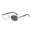 Gafas de Sol Redondas de Marco Pequeño que Cambian de Color de Nuevo Estilo, Gafas de Sol de Alta Gama para Mujeres Europeas y Americanas, Gafas de Sol Metálicas Retro para Rostro Pequeño