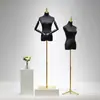 Vitrine de Loja de Roupas Pretas Mannequin de Meio Corpo Feminino Modelo de Vestido de Noiva Peças de Exibição Versão Coreana Boneca Falsa Mannequin de Corpo Inteiro Suporte de Exibição
