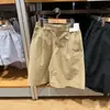 Calça de Tricô Plissada Média para Mulheres Colaboração Japonesa Shorts Retos de Perna Larga 26 Primavera/Verão 485178