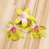 Fábrica en stock decoración de sala de estar planta de flor artificial flor de seda al por mayor decoración de boda cabeza de orquídea marfil pequeña hecha a mano