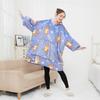 Lazer em Casa Europeu e Americano tamanho plus size Manta Preguiçosa Quente com Capuz Personalizada Flange Lã de Cordeiro Camisola com Forro Duplo de Fleece Transfronteiriço