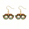 Los Accesorios de Moda Más Vendidos de Amazon Carnaval de Moda Europeo y Americano Máscara Colgante de Aceite Goteante Pendientes Creativos para Mujer